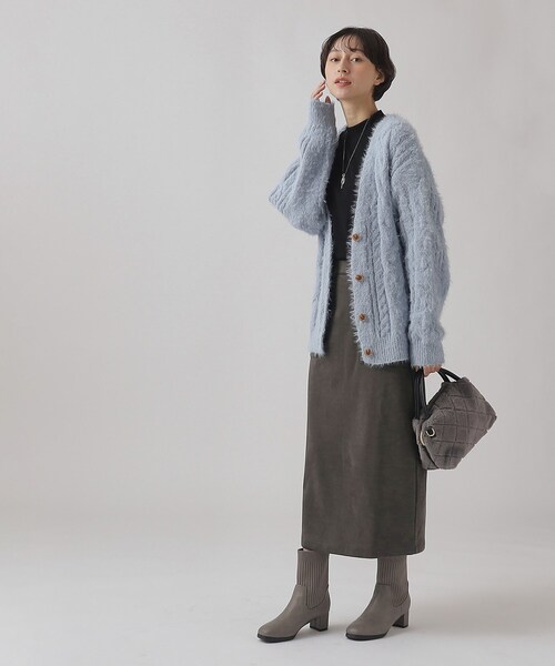 DRESKIP（ドレスキップ）の「◆裏に秘密（工夫）ゆるAライン あったか ベイカースカート【SHOO WARM】（スカート・レディース・チャコールグレー/カーキ/ライトベージュ・03/02/04）」の4枚目の写真