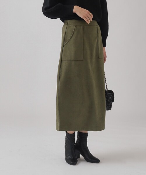 DRESKIP（ドレスキップ）の「◆裏に秘密（工夫）ゆるAライン あったか ベイカースカート【SHOO WARM】（スカート・レディース・チャコールグレー/カーキ/ライトベージュ・03/02/04）」の8枚目の写真