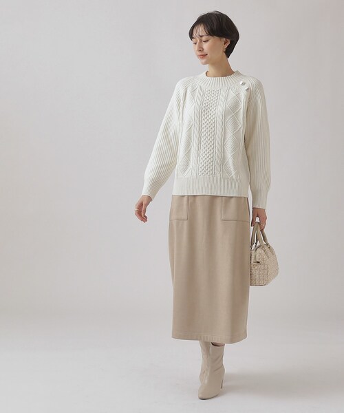 DRESKIP（ドレスキップ）の「◆裏に秘密（工夫）ゆるAライン あったか ベイカースカート【SHOO WARM】（スカート・レディース・チャコールグレー/カーキ/ライトベージュ・03/02/04）」の10枚目の写真