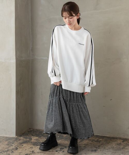 RETRO GIRL（レトロガール）の「ライントレーナー（Tシャツ/カットソー・レディース・オフホワイト/ホワイト系その他/ダークブルー・FREE）」の22枚目の写真