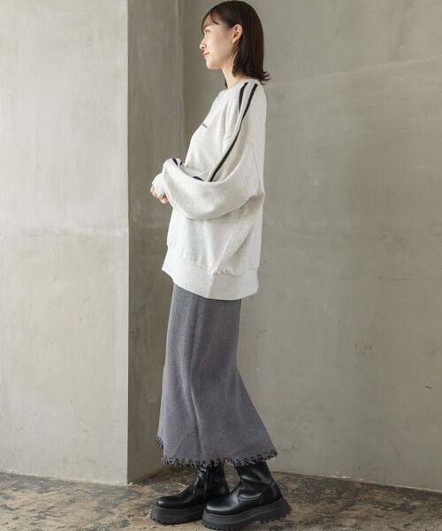 RETRO GIRL（レトロガール）の「ライントレーナー（Tシャツ/カットソー・レディース・オフホワイト/ホワイト系その他/ダークブルー・FREE）」の12枚目の写真