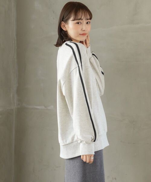 RETRO GIRL（レトロガール）の「ライントレーナー（Tシャツ/カットソー・レディース・オフホワイト/ホワイト系その他/ダークブルー・FREE）」の16枚目の写真