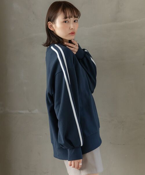 RETRO GIRL（レトロガール）の「ライントレーナー（Tシャツ/カットソー・レディース・オフホワイト/ホワイト系その他/ダークブルー・FREE）」の17枚目の写真