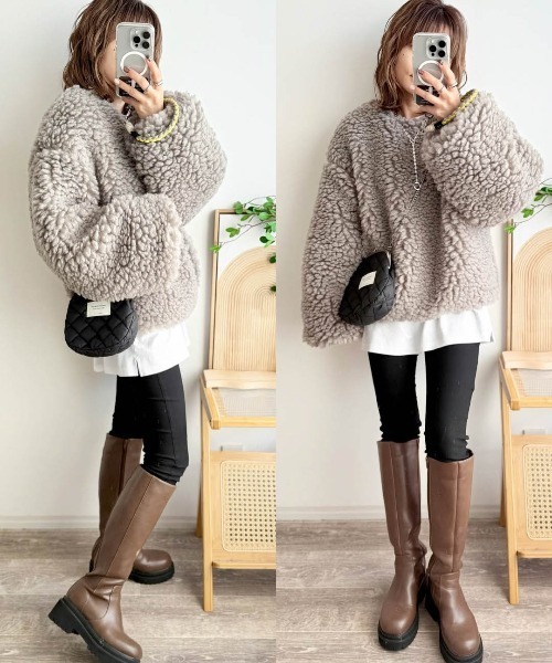 AMELY（エミリー）の「ボアプルオーバー（その他トップス・レディース・ベージュ/ブラック/ブルー/グレー/ブラウン・フリー）」の16枚目の写真