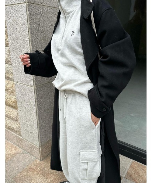 Re:EDIT（リエディ）の「選べる裏起毛オーバーサイズハーフジップスウェット（スウェット・レディース・オートミール/ブラック系/ホワイト系/チャコールグレー/ホワイト系その他/グレー系その他/ホワイト・MEDIUM/LARGE）」の16枚目の写真