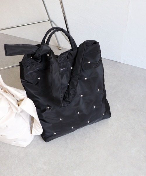 COLDE (コルデ)の「スタッズ付き2wayA4トートバッグ(トートバッグ・レディース・サックスブルー/アイボリー/ブラック・FREE)」の1枚目の写真