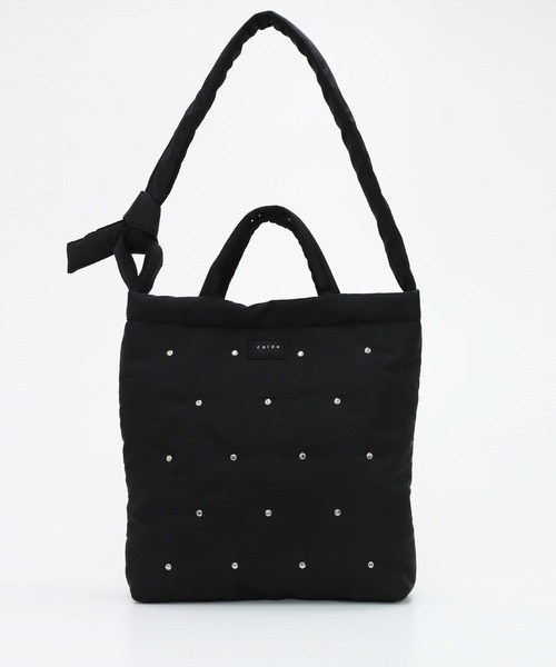 COLDE (コルデ)の「スタッズ付き2wayA4トートバッグ(トートバッグ・レディース・サックスブルー/アイボリー/ブラック・FREE)」の4枚目の写真