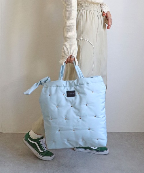 COLDE (コルデ)の「スタッズ付き2wayA4トートバッグ(トートバッグ・レディース・サックスブルー/アイボリー/ブラック・FREE)」の19枚目の写真