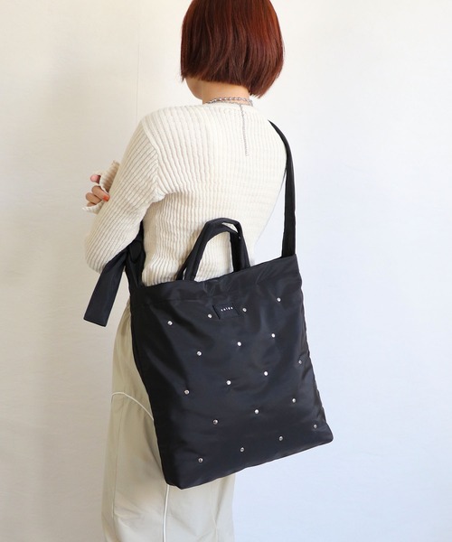 COLDE (コルデ)の「スタッズ付き2wayA4トートバッグ(トートバッグ・レディース・サックスブルー/アイボリー/ブラック・FREE)」の16枚目の写真