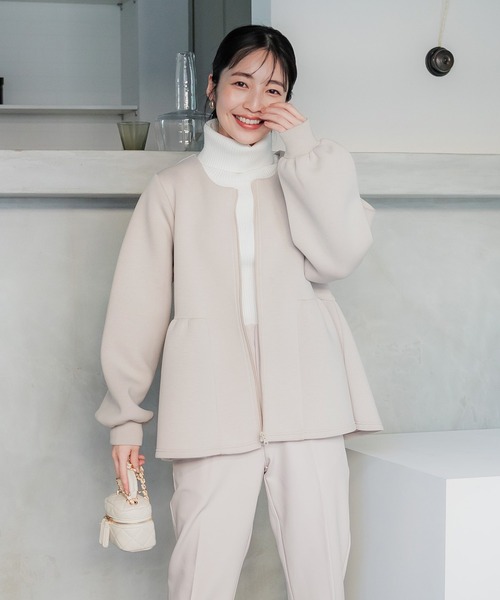 ヨート YORT 美品 ダンボールニット ノーカラー ラグラン ジャケット URBAN RESEARCH DOORS ジャケット ノーカラージャケット