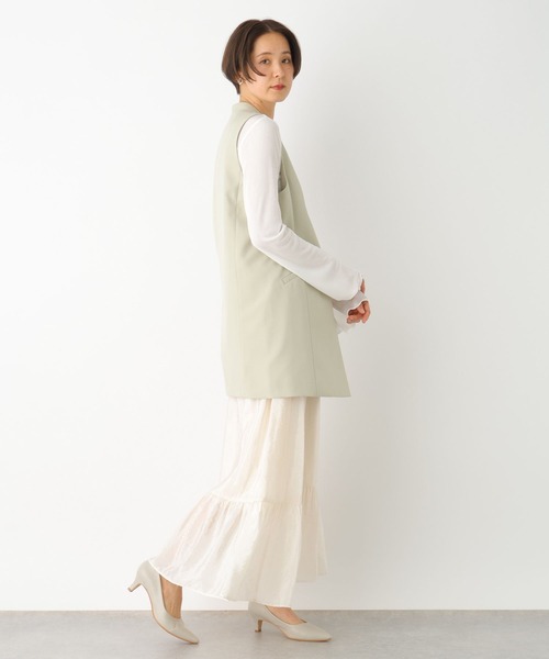 LEPSIM（レプシィム）の「【jours heureux】シャイニー切り替えフレアスカート　100719（スカート・レディース・ブラック/オフホワイト・FREE）」の8枚目の写真