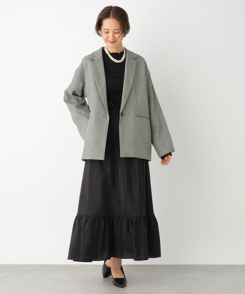 LEPSIM（レプシィム）の「【jours heureux】シャイニー切り替えフレアスカート　100719（スカート・レディース・ブラック/オフホワイト・FREE）」の11枚目の写真