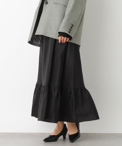 LEPSIM（レプシィム）の「【jours heureux】シャイニー切り替えフレアスカート　100719（スカート・レディース・ブラック/オフホワイト・FREE）」の14枚目の写真