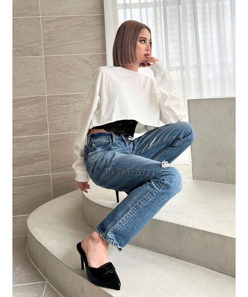 GYDA（ジェイダ）の「Square gydaショートロンT（Tシャツ/カットソー・レディース・オフホワイト/ブラック/ベージュ・FREE）」の12枚目の写真