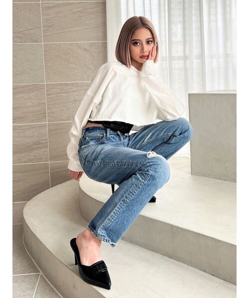 GYDA（ジェイダ）の「Square gydaショートロンT（Tシャツ/カットソー・レディース・オフホワイト/ブラック/ベージュ・FREE）」の14枚目の写真