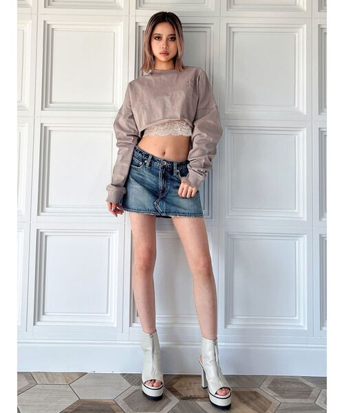 GYDA（ジェイダ）の「Square gydaショートロンT（Tシャツ/カットソー・レディース・オフホワイト/ブラック/ベージュ・FREE）」の21枚目の写真