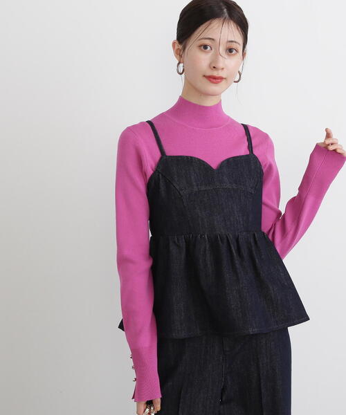 N.(N. Natural Beauty Basic)(エヌエヌナチュラルビューティーベーシック)の「◆ペプラムキャミビスチェ(キャミソール・レディース・インディゴブルー・MEDIUM)」の9枚目の写真