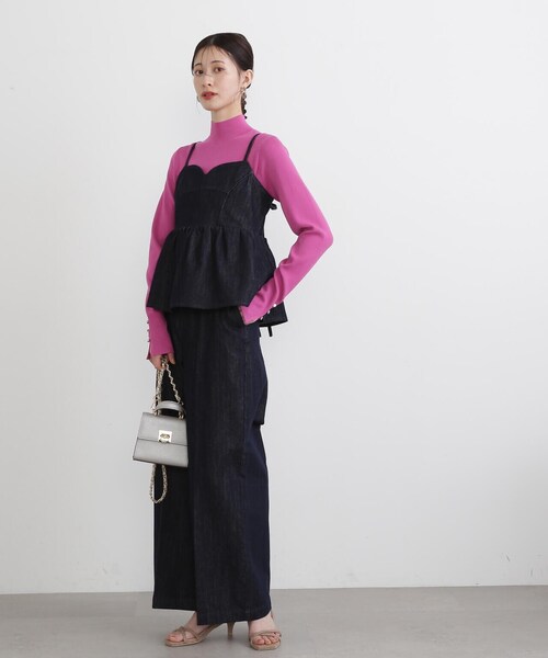 N.(N. Natural Beauty Basic)(エヌエヌナチュラルビューティーベーシック)の「◆ペプラムキャミビスチェ(キャミソール・レディース・インディゴブルー・MEDIUM)」の8枚目の写真