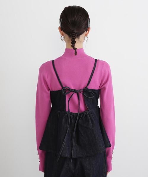 N.(N. Natural Beauty Basic)(エヌエヌナチュラルビューティーベーシック)の「◆ペプラムキャミビスチェ(キャミソール・レディース・インディゴブルー・MEDIUM)」の2枚目の写真