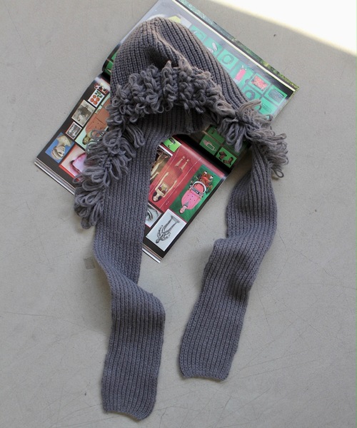 SANSeLF（サンセルフ）の「バラクラバニットフード【SANSeLF】sana24a001（ニットキャップ/ビーニー・レディース・グレー/ホワイト・FREE）」の12枚目の写真