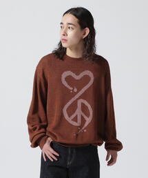 Sasquatchfabrix./サスクワッチファブリックス/CALLIGRAPHIC "LOVE & PEACE” KNIT 24SS-KNN-004