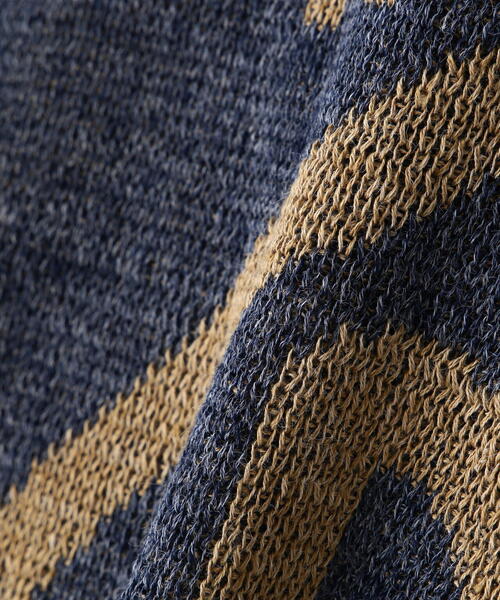 SASQUATCHfabrix.(サスクワァッチファブリックス)の「Sasquatchfabrix./サスクワッチファブリックス/CALLIGRAPHIC "LOVE & PEACE” KNIT 24SS-KNN-004(ニット/セーター・メンズ・ブラウン/ネイビー・L)」の4枚目の写真