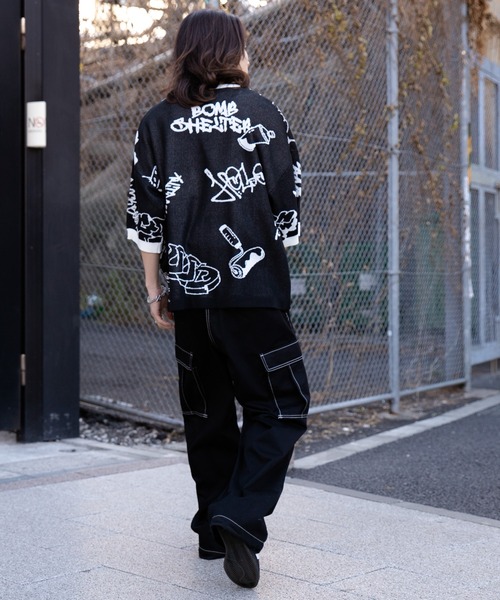 WEGO（ウィゴー）の「WEGO/ジャガードグラフィックニット（ニット/セーター・メンズ・ブラック/ホワイト・LARGE/MEDIUM）」の22枚目の写真