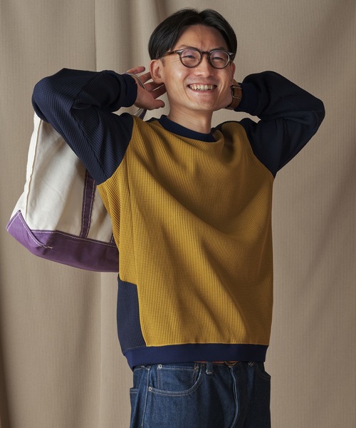 narifuri(ナリフリ)の「マルチワッフルクルーネックスウェット(スウェット・メンズ・ブラック/チョコ/グレー/ホワイト/チャコール/ネイビー/ライトピンク/ダークグレー/オートミール/カーキ/その他4/その他5/ライトグレー/ターコイズブルー・X-LARGE/LARGE/SMALL/MEDIUM/X-SMALL)」の14枚目の写真