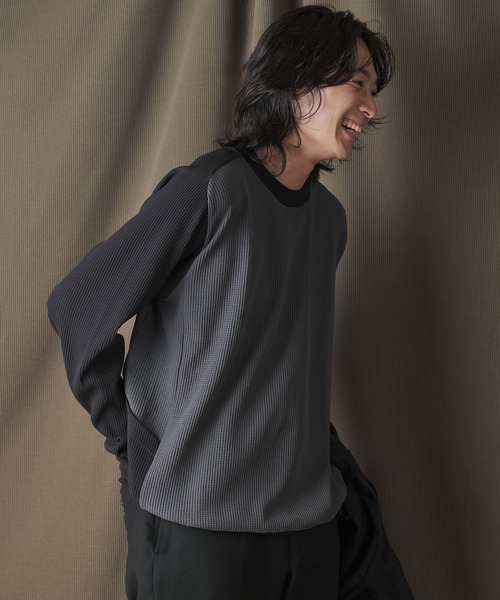 マルチワッフルクルーネックスウェット（スウェット）｜narifuri