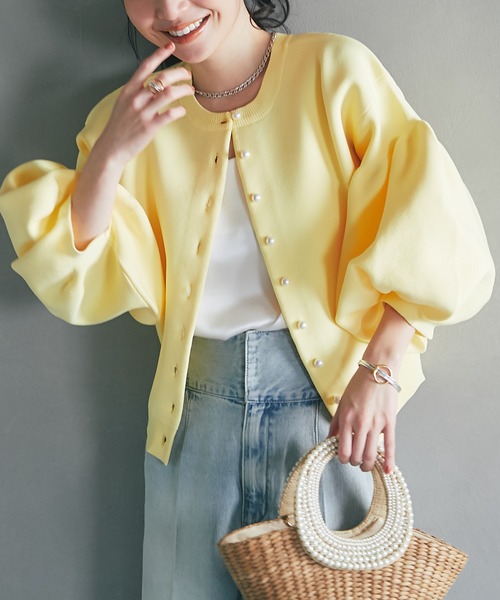 セール】【ZOZO限定カラーあり・再販】パールぽわんとスリーブニット