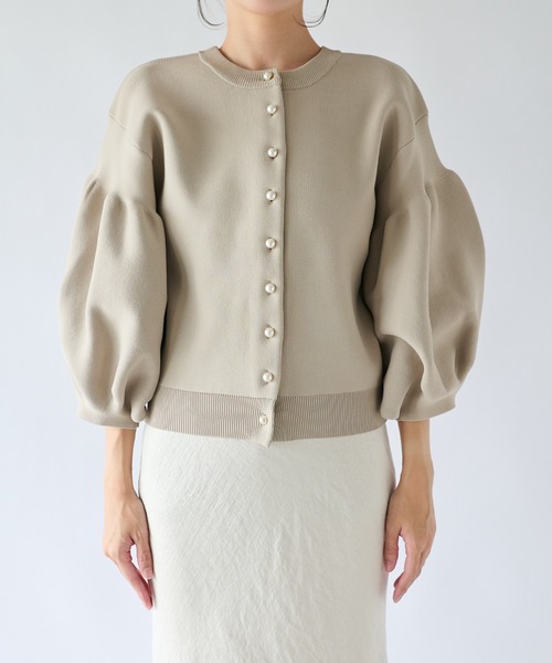 好評ににつき復刻！・前後2WAY】パールぽわんとスリーブニット