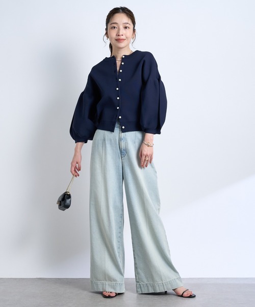 好評ににつき復刻！・前後2WAY】パールぽわんとスリーブニット