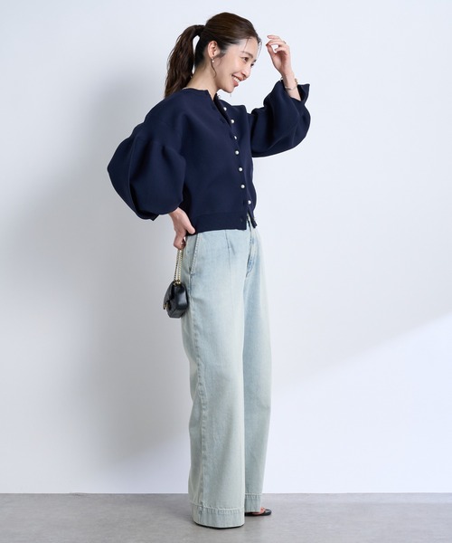 セール】【ZOZO限定カラーあり・再販】パールぽわんとスリーブニット