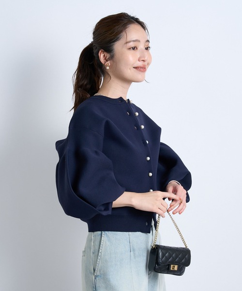 好評ににつき復刻！・前後2WAY】パールぽわんとスリーブニット