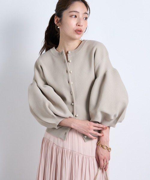 好評ににつき復刻！・前後2WAY】パールぽわんとスリーブニット