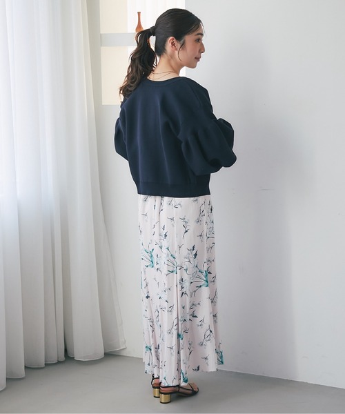 ZOZO限定カラーあり・再販】パールぽわんとスリーブニットカーディガン