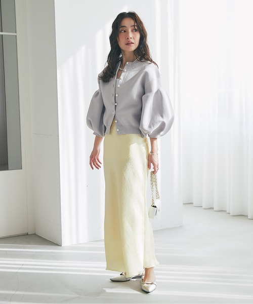 セール】【ZOZO限定カラーあり・再販】パールぽわんとスリーブニット