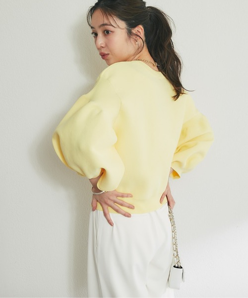 ZOZO限定カラーあり・再販】パールぽわんとスリーブニットカーディガン