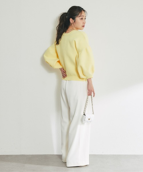 ZOZO限定カラーあり・再販】パールぽわんとスリーブニットカーディガン