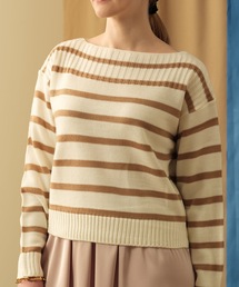 Mia   （ミア）の「リブ切替ボーダーニット（ニット/セーター）」