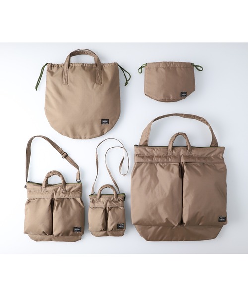 PORTER(ポーター)の「DYE RAF HELMET BAG ( ROSE DYE / YAKUSUGI DYE / GENTIAN DYE /SAKURA DYE)(ハンドバッグ・メンズ・カーキ系/ピンク系/ホワイト系・ONE SIZE/ONESIZE)」の14枚目の写真