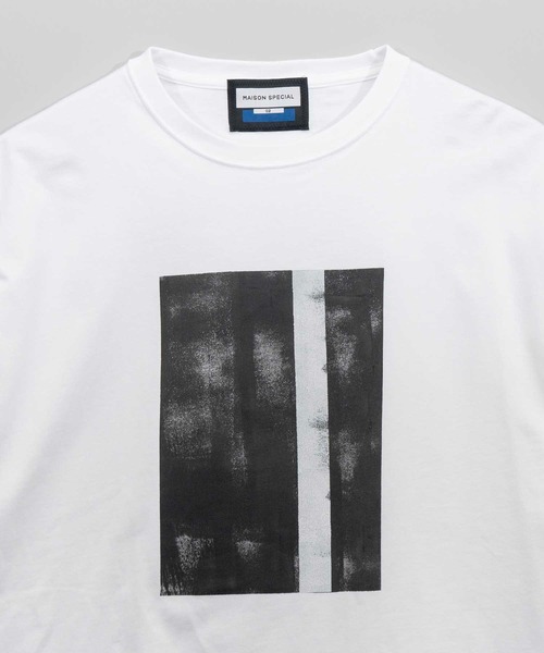 MAISON SPECIAL(メゾンスペシャル)の「《UNISEX》Abstract Hand-Printed Oversized Crew Neck T-shirt/アブストラクトハンドプリントオーバーサイズクルーネックTシャツ【MAISON SPECIAL/メゾンスペシャル】(Tシャツ/カットソー・メンズ・ホワイト/ブラック・1/2)」の4枚目の写真