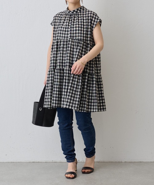 BEARDSLEY（ビアズリー）の「ギンガムチェックティアードブラウス（シャツ/ブラウス・レディース・ブラック・FREE）」の8枚目の写真