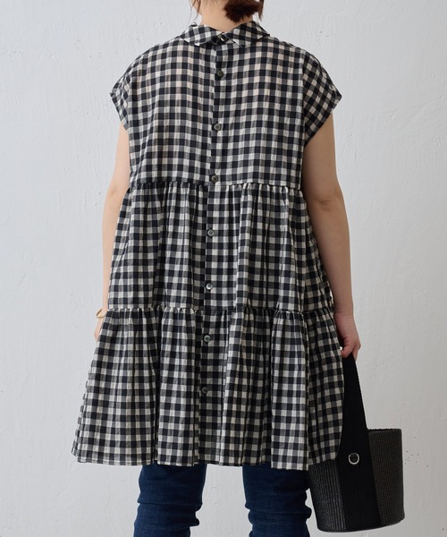 BEARDSLEY（ビアズリー）の「ギンガムチェックティアードブラウス（シャツ/ブラウス・レディース・ブラック・FREE）」の12枚目の写真