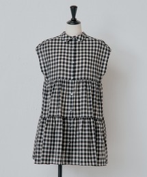 213y*美品 ビアズリー ギンガムチェックティアードブラウス. 213y*美品 ビアズリー ギンガムチェックティアードブラウス