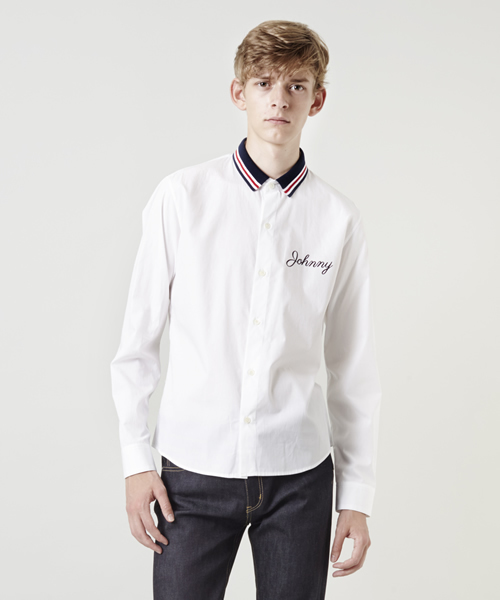 CHRISTIAN DADA（クリスチャンダダ）の「Johnny Embroidery Stripe Rib Shirt（シャツ/ブラウス・メンズ・ブラック×ブルー/ホワイト×レッド・44/48/50/46）」の2枚目の写真