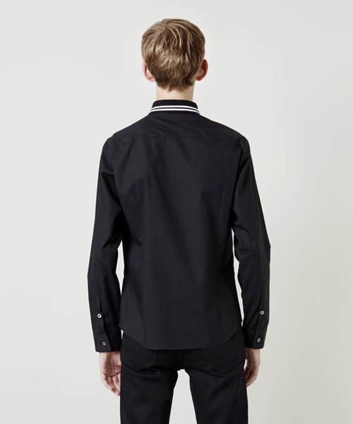 CHRISTIAN DADA（クリスチャンダダ）の「Johnny Embroidery Stripe Rib Shirt（シャツ/ブラウス・メンズ・ブラック×ブルー/ホワイト×レッド・44/48/50/46）」の7枚目の写真