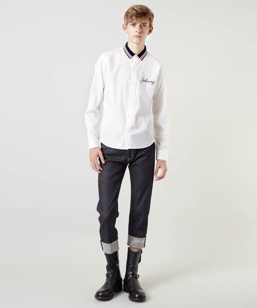 CHRISTIAN DADA（クリスチャンダダ）の「Johnny Embroidery Stripe Rib Shirt（シャツ/ブラウス・メンズ・ブラック×ブルー/ホワイト×レッド・44/48/50/46）」の8枚目の写真