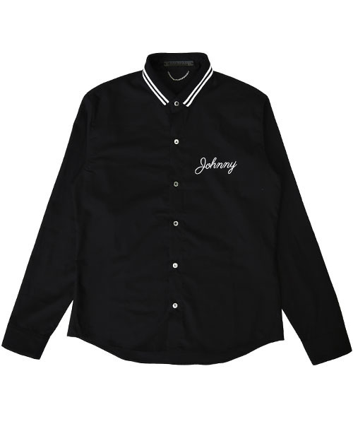 CHRISTIAN DADA（クリスチャンダダ）の「Johnny Embroidery Stripe Rib Shirt（シャツ/ブラウス・メンズ・ブラック×ブルー/ホワイト×レッド・44/48/50/46）」の4枚目の写真