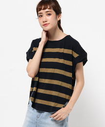CIAOPANIC | 【Ciaopanic】　綿麻ボーダーオフショルダーTee(Tシャツ/カットソー)